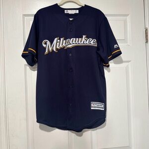 Majestic Milwaukee Baseball Jersey Yelich #22 Size Medium